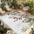 thumbnail image 2 of Outdoor Rug 5x7 ft Watercolor Floral Christmas Balls Waterproof Outdoor Patio Rug Mat Non Slip Outside Area Rugs Carpet for RV,Camping,Porch,Deck,Pool,Balconybackyard,Winter Poinsettia Leaf, 2 of 9
