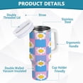 thumbnail image 2 of Yayeee 40oz Stainless Steel Tumbler with Straw and Handle Double-Wall Insulated Travel Water Bottle, Playful Daisy, 2 of 8