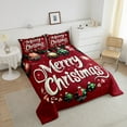 thumbnail image 4 of Red Christmas Toddler Bedding Set,Merry Christmas Comforter Set,Christmas Tree Stars Bed Set,Winter Snowflake Down Comforter, 4 of 7