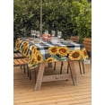 thumbnail image 3 of Outdoor Tablecloths with Umbrella Hole & Zipper, Sunflowers Rectangle Tablecloth 52x70 Inch, Farmhouse Summer Floral Black White Plaid Waterproof Table Cloth, Patio/Pool/Picnic Table Covers, 3 of 8