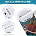 thumbnail image 6 of 40 oz Insulated Stainless Steel Tumbler Double Wall Stainless Steel Tumbler with 2-Way Drinking Birdhouse and Colorful Birds, 6 of 9