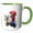 Green/White, variant on 3drose, Image of Watercolor Rooster Illustration, 11oz Magic Transforming Mug