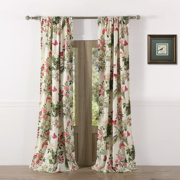 Global Trends Botanical Curtain Panel 4 Piece Set, 84" long x 42" wide (x2)