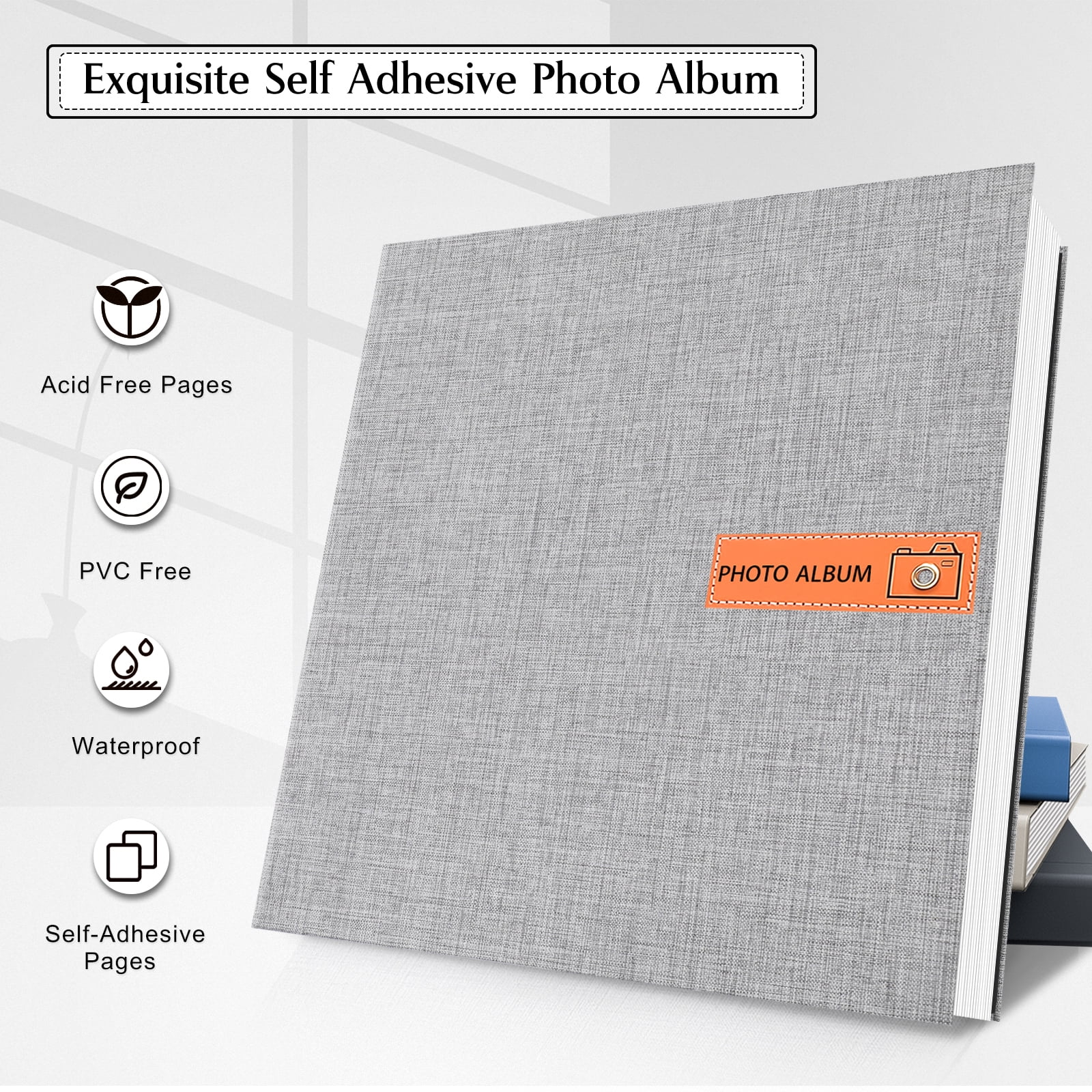 cherished memories 60 Pages Large photo album with self adhesive pages - perfect for photo paper 4x6 5x7 8x10, sticker book, and scrapbook supplies - stylish binder to preserve your moments