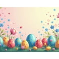thumbnail image 4 of Easter Bunny Floral Egg Backdrop Decorative Photo Banner Spring Photography Props Celebrations Kid's Party Easter Decorations Event Decor, 4 of 8