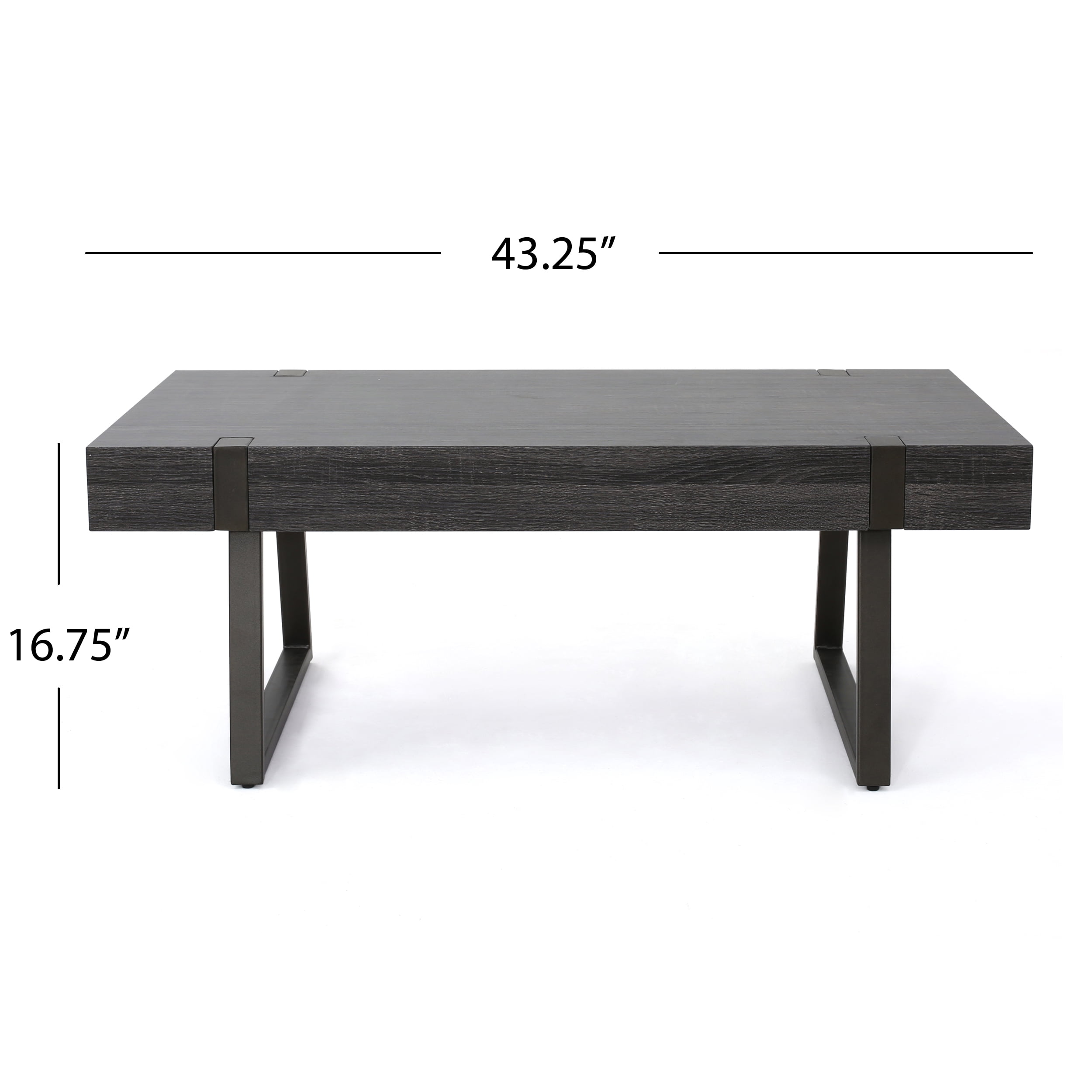 Noble House Abigail Black Oak Faux Wood Coffee Table