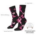 thumbnail image 4 of Disketp Breast Cancer Unisex Crew Socks Lightweight Breathable Ventilation Ankle Socks, Mid-calf socks for Daily, 4 of 6