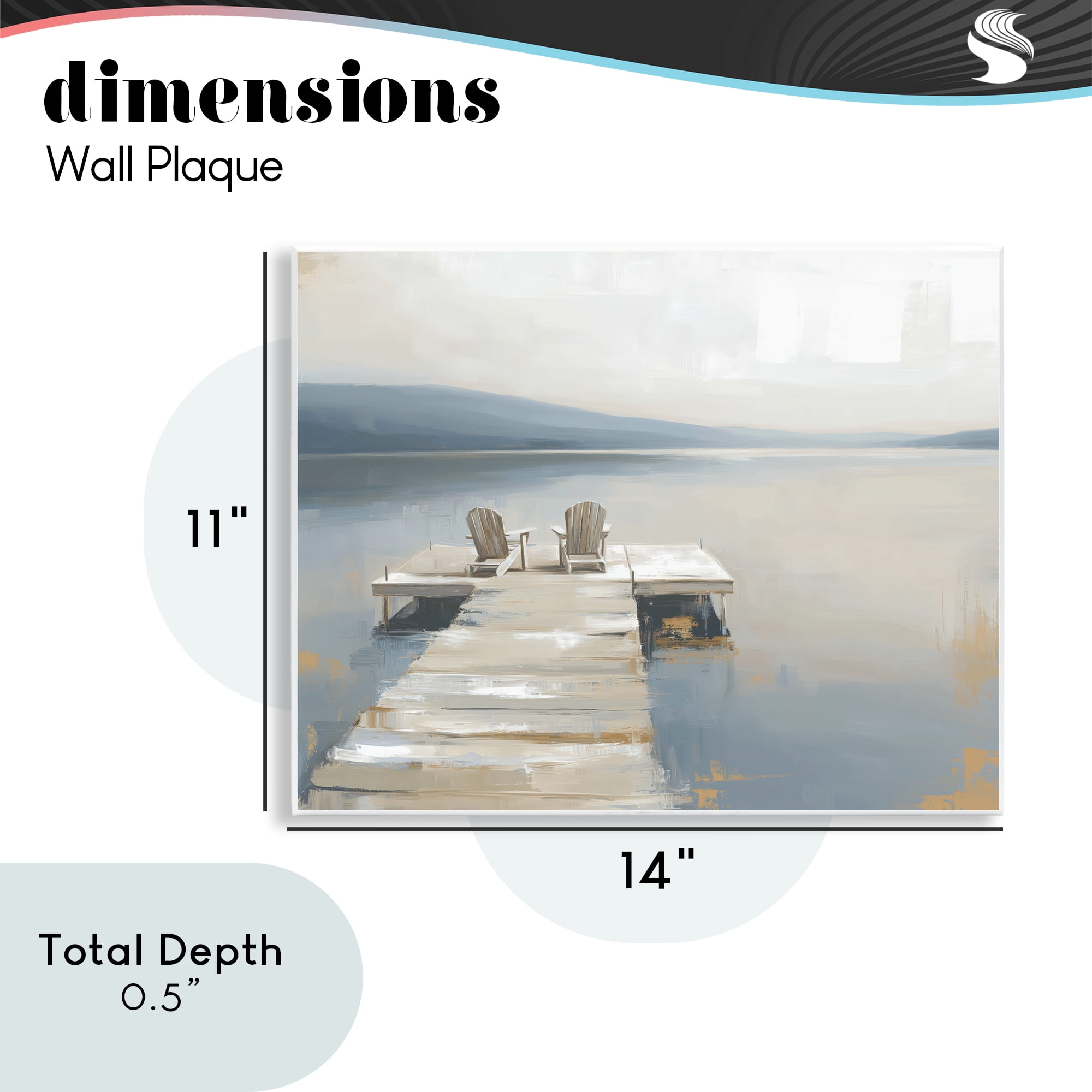 Stupell Industries Adirondack Chairs on Pier Wall Plaque Art, design by Kim Curinga