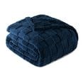 thumbnail image 7 of Exclusivo Mezcla Fleece Throw Blanket for Couch, Super Soft Warm Lightweight Checkered Pattern Blanket for All Seasons, Navy Blue, 50"x60", 7 of 7
