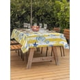 thumbnail image 3 of Outdoor Tablecloth with Umbrella Hole for Patio/Picnic/Party/Camping, Ocean Blue Conch Waterproof Table Cloth Rectangle Table Cover Washable, Summer Starfish Shells Farm Yellow Stripes (52"x 70"), 3 of 9