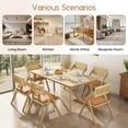 thumbnail image 5 of Ninecer Modern Dining Chair, Folding Wooden Dining Chair with Rattan Backrest, Brown (Set of 4), 5 of 8