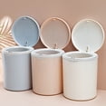 thumbnail image 1 of Papelera de sobremesa con un mini cubo de basura de plástico | Cesta de almacenamiento multifuncional compacta para oficina en casa, salón, escritorio dormitorio | 18x14cm, Azul Beige Blanco, 1 of 6