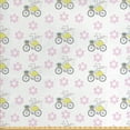 thumbnail image 1 of Cartoon Sofa Upholstery Fabric by the Yard, Sketch Female Cat Riding a Bicycle with a Basket Full of Flowers Spring Composition, Decorative Fabric for DIY and Home Accents, Multicolor by Ambesonne, 1 of 4