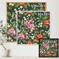 thumbnail image 4 of Designart 'Vintage Red and Pink Wildflowers I' Traditional Framed Canvas Wall Art Print, 4 of 5