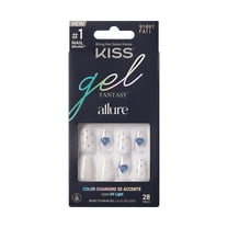 KISS Gel Fantasy Allure Press On Nails, Hottiest Thing, White, Short Coffin, 28 Count