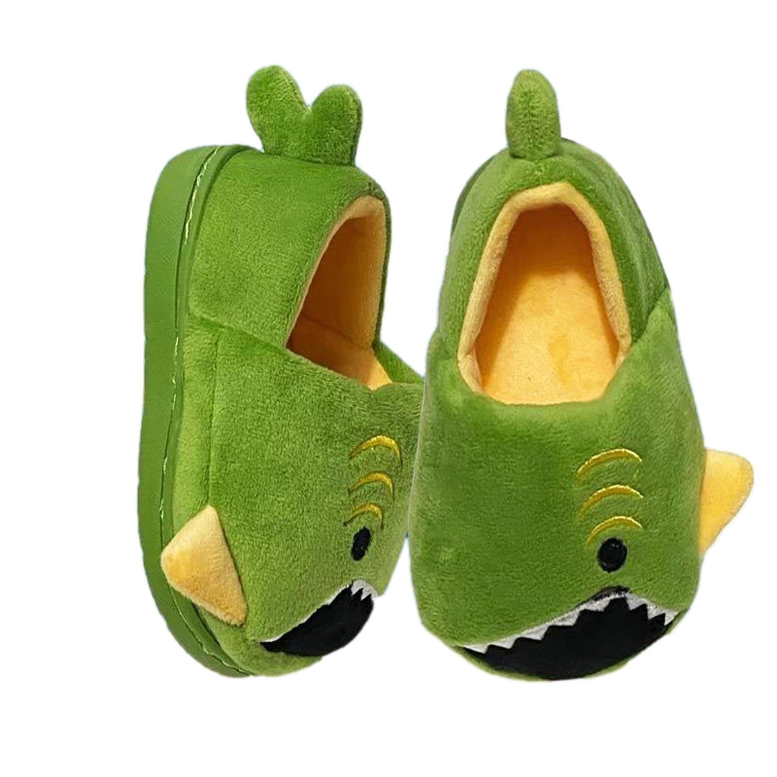 Kids Toddler Shark Slippers Boys Girls Warm Cute Home Slippers Cartoon Slippers Soft Sole Winter Indoor House Slippers