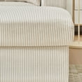 thumbnail image 6 of 55" Oversized Chaise Lounge Chair with Charging Station and Storage Ottoman, Comfy Corduroy Sleeper Chair with Cup Holder and Mobile Phone Stand, Reclining Chair for Living Room, Apartment, Beige, 6 of 9