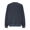 thumbnail image 7 of ClodeEU Women's V-Neck Sweatshirt，Solid Color Loose Long Sleeve Sweatshirt Top Navy,Womens Plus M, 7 of 7