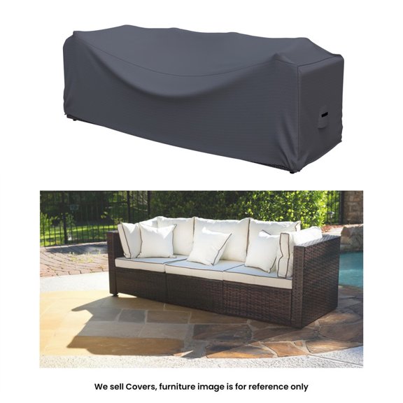 Covers & all Outdoor Patio Sectional Covers for Ayeh 84.5'' Sectional and Ottoman, Water-Repellent UV-Resistant Polyester with Secure Tie-Downs