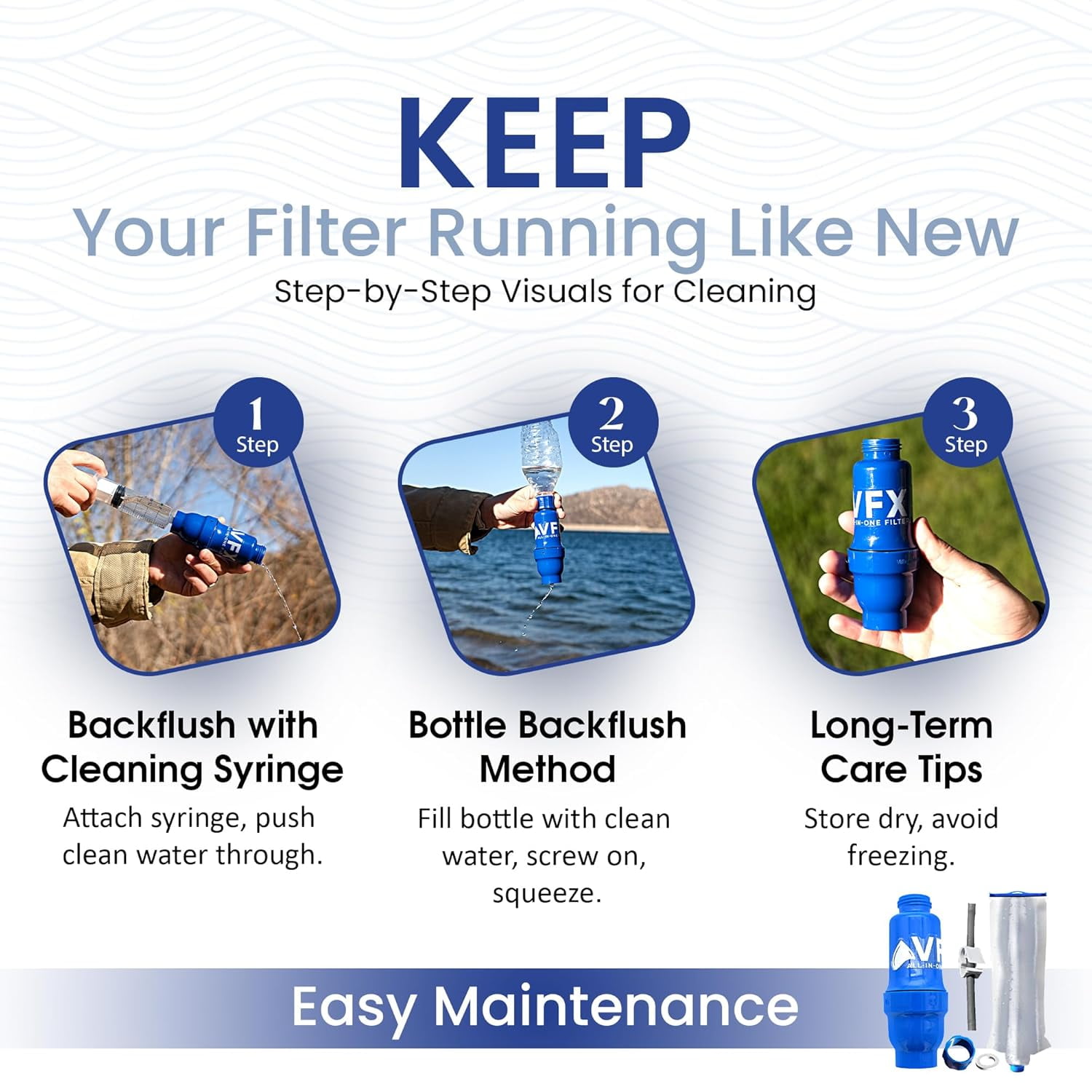 Village Water Filters VFX Portable Water Filter – All-in-One Gravity Purifier for Camping & Hiking