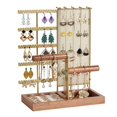 thumbnail image 1 of Organizador De Joyas Estante Exhibidor De Joyeria, Soporte para Joyas,Pulsera, Aretes Collares,Cadenas,Soporte para Pendientes para Colgar,Expositor con Bandeja Para Agujeros, Anillos, Relojes (A), 1 of 7