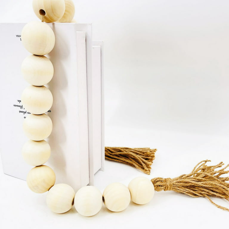 Large Wood Bead Garland With Diameter Wooden Beads And - Temu