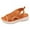 A-Orange65, variant on Women's Sandals Cutout Fish Mouth Solid Color Flat Sole Sandals Breathable Mesh Upper Walkig Shoes