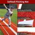 thumbnail image 2 of 10x3ft PE+PP Softball Pitching Mat, Baseball Pitching Mat, Softball Pitching Mat with Rubber, Red, Anti-Fade Turf & Anti-Slip Foam Backing, Fast Pitch Equipment for Indoor Gym Pitcher Drills, 2 of 8