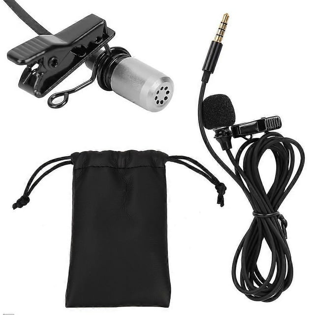 3.5mm Portable Microphone Lavalier Clip on Mini Mic for Mobile Phone SLR Cameras (Silver)