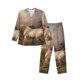 thumbnail image 1 of Balery Three Horses Oil Painting Pijama para Hombre de Dos Piezas con Manga Larga, Conjunto de Dormir y Descanso Suave con Bolsillos-XX-Large, 1 of 7