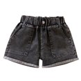 thumbnail image 5 of XBASW Kids Toddler Girls Denim Shorts Summer Solid Color Jeans Shorts Girls Grain Button Short Pants for 3-9 Years, 5 of 5