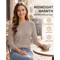 thumbnail image 4 of QUALFORT Women’s Crew Neck Pullover Sweater, Soft Midweight Long Sleeve Wool Blend Knit Top, Coffee, Size XL, 4 of 7