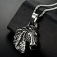 thumbnail image 2 of PAURO Men's Stainless Steel Vintage Antique Finish Horse Head Pendant Necklace Punk Jewelry Pendant Only, 2 of 5