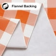 thumbnail image 3 of Rectangle Waterproof Vinyl Table Cloth, Buffalo Flannel Backed Tablecloth, Wipeable Plastic Table Cover for Dinner, Kitchen, Picnic (60" x 84", Orange and White), 3 of 7