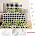 thumbnail image 5 of Lemon Blanket Soft Cozy Warm Throw Blanket for Couch, Plush Fuzzy Flannel Fleece Blankets for Sofa, Farmhouse Summer Botanical Fruit Black White Plaid Bed Blankets Lightweight Gifts for Men, 50"x60", 5 of 9