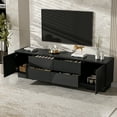 thumbnail image 2 of Euroco 70.8'' Modern TV Stand for TVs up to 75 Inches, Entertainment Center with Storage Cabinets, 4 Drawers and a Metal Center Leg, Minimalist Modern Media TV Console Table, 2 of 9