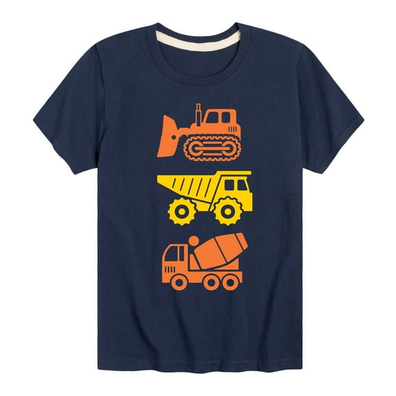 Instant Message - Stacked Construction Vehicles - Toddler And Youth Short Sleeve T-Shirt