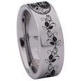 thumbnail image 3 of Floral Yin Yang Tungsten Carbide Ring, 3 of 6