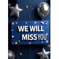 thumbnail image 3 of Blue Watercolor Background Banner with Balloons Stars and the Text We Will Miss You Farewell Party Decorations Photography Props Party Supplies Decor Backdrop, 3 of 7