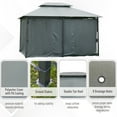 thumbnail image 6 of Outsunny 10' x 13' Outdoor Gazebo, Patio Tent Gazebo with Curtains, 2-Tier Canopy, Steel Frame, Extra Large Shade Shelter for Backyard, Sage Gray, 6 of 11