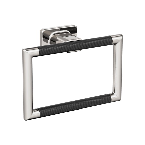 Open Box Amerock Esquire Polished Nickel/Black Bronze Closed Towel Ring