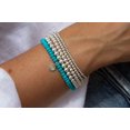 thumbnail image 3 of Natural Kingman Turquoise 4mm Rondelle Shape Smooth Cut Beads Stretchable Bracelet for Men & Women., 3 of 3