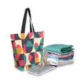 thumbnail image 2 of FORMRS Womens Canvas Tote Bag with Zipper Inner Pocket Shoulder Handbag, Retro Geometric, 2 of 7