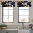 thumbnail image 3 of LALILO Kitchen Curtain Valance Flower Picture Oil Canvas Rod Pocket Window Curtain 52"x 18" Set of 2, 3 of 5
