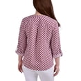 thumbnail image 2 of NY Collection 3/4 Sleeve Roll Tab Y Neck Blouse, 2 of 3