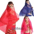 thumbnail image 3 of Women Belly Dance Chiffon Big Veil Shawl Skirt Scarf Gypsy Tribal Headscarf Stage & Dance Wear Accessories, 3 of 5