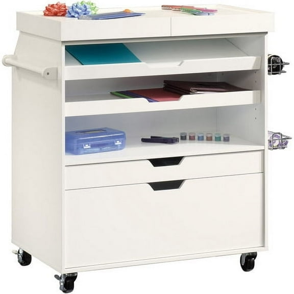 Sauder Select Craft Storage Cart, White Finish