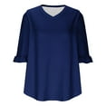 thumbnail image 2 of SHE IS Womens 3/4 Sleeve Tops, Women's Long Sleeve Shirts Button down Tops for Women Trendy Fall 3/4 Sleeves Blouses for Women Casual Plus Size Tunic Tops 3/4 Length Sleeve, 2 of 6