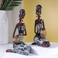thumbnail image 2 of Las artesanías de resina de estilo africano retro adornan la escultura de arte de las mujeres JM, 2 of 5
