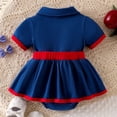 thumbnail image 5 of YDFCWXW Baby Girl Clothes Back to School Romper Onesie A Dresses Summer Cute Outfits (Blue, 3-6 Months), 5 of 5